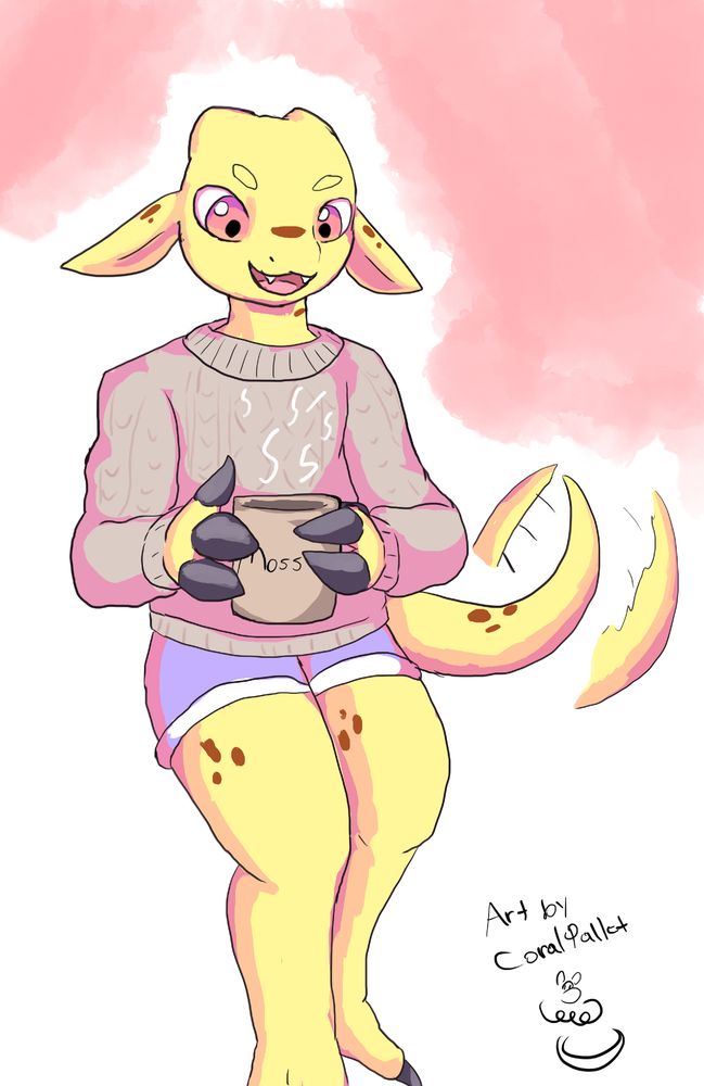 Art of one of my Kobolds with a cup!