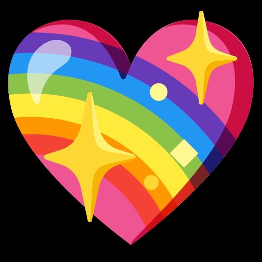 Combi emoji: sparkling pink heart with rainbow