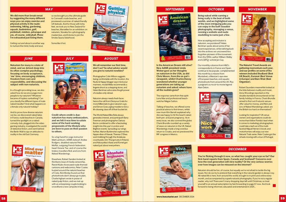 Review of the year spread showing magazine cover designs
