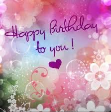 A pastel colored background that says, Happy Birthday to you 