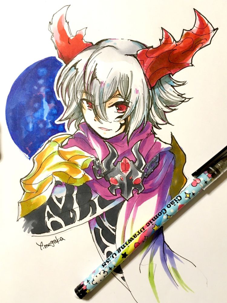 【BRAVE FRONTIER／ブレイブフロンティア】

▼キャラクター
死幻の創異神シダ

✦ーーーーーーーーーー✦
※これはファンアートです。アナログ絵。
主な画材は、コミックペンとコピックです。