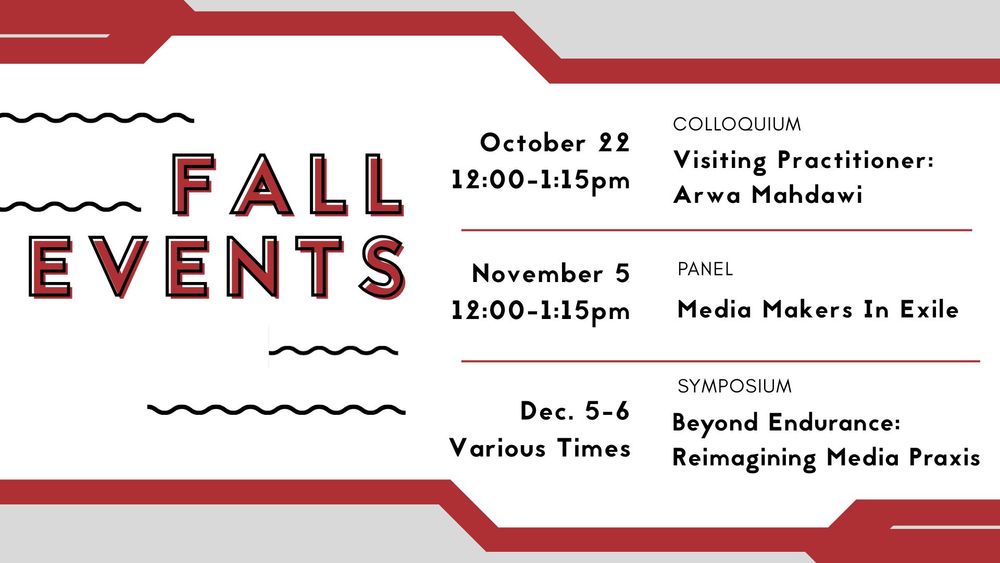 Center for Media at Risk Fall event poster, check link in post for details 
