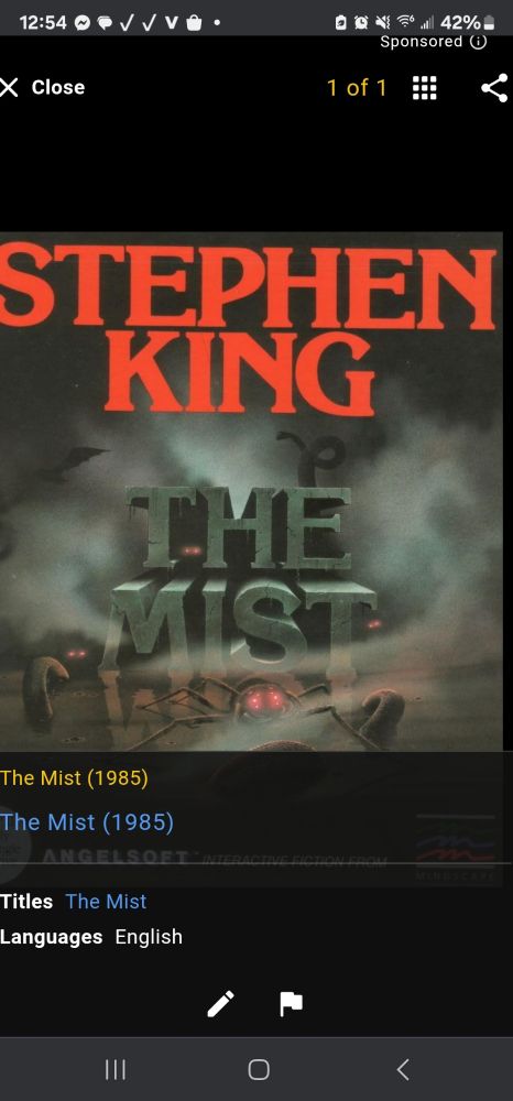 Picture of the original game od the Mist by Stephen King.