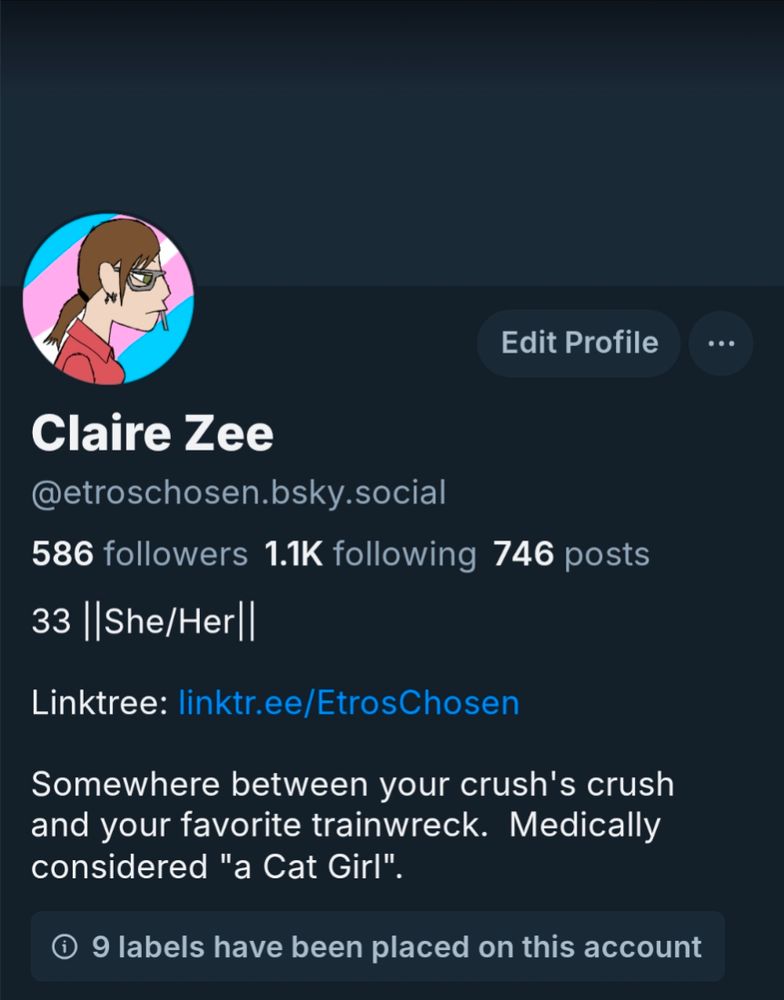 Claire's bio on BlueSky.  She has 586 followers