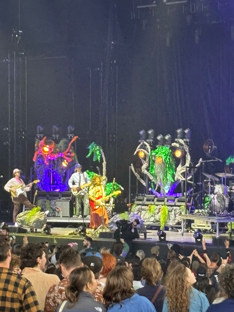 Briston Maroney on a colourful stage set at the Budweiser Stage in Toronto, taken from a distance