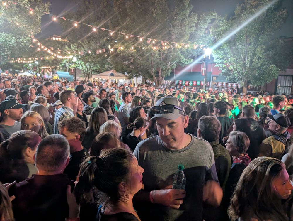 Mass of humanity gathered for entertainment at the Basque Block.