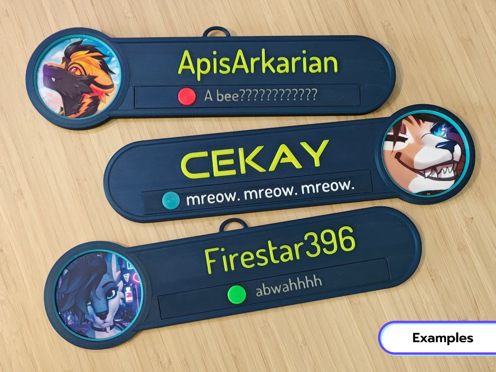 VR Nameplate examples