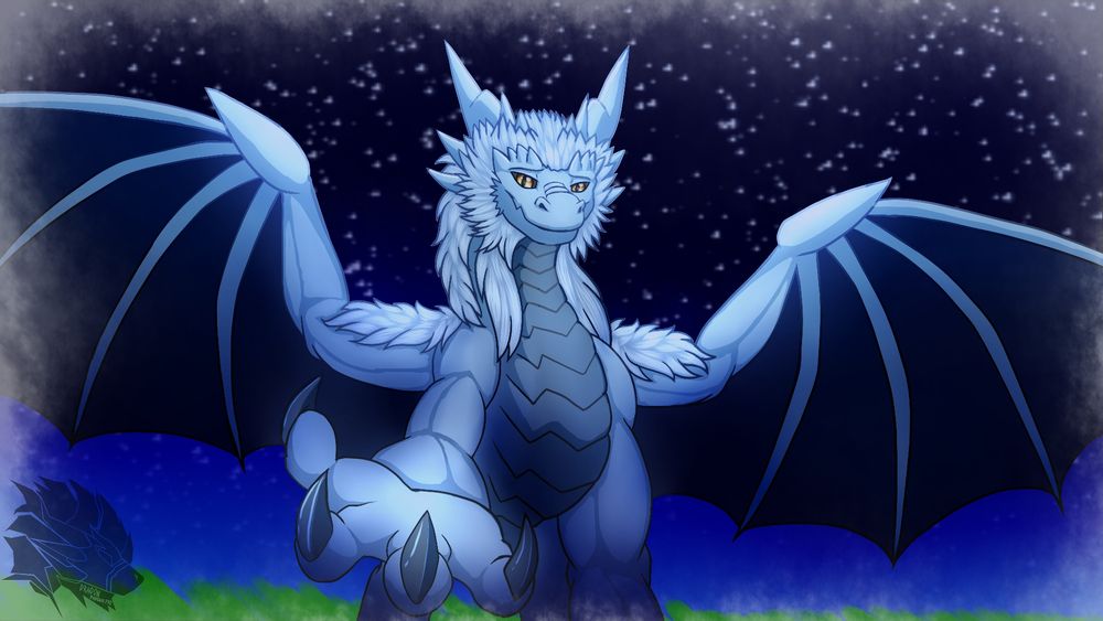 1st Flashback:
She open her eyes right in front of him as she is on the ground/grass while looking at one of his paw and look at him as he helping her standing up in 4 legs, as they look and smile to each other and introducing themselves. In the meantime, they're both flying together to traveling around Xadia but all of sudden, Zubeia is blushing because she's in love with him while Avizandum look at her, wondering if she is alright and she's fine but them he is flying alongside her, side by side.