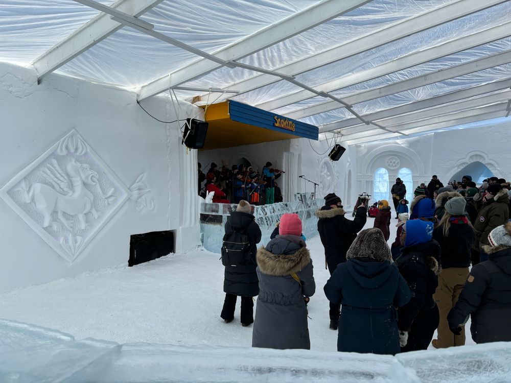 The main stage of the 30th annual snow castle in Yellowknife