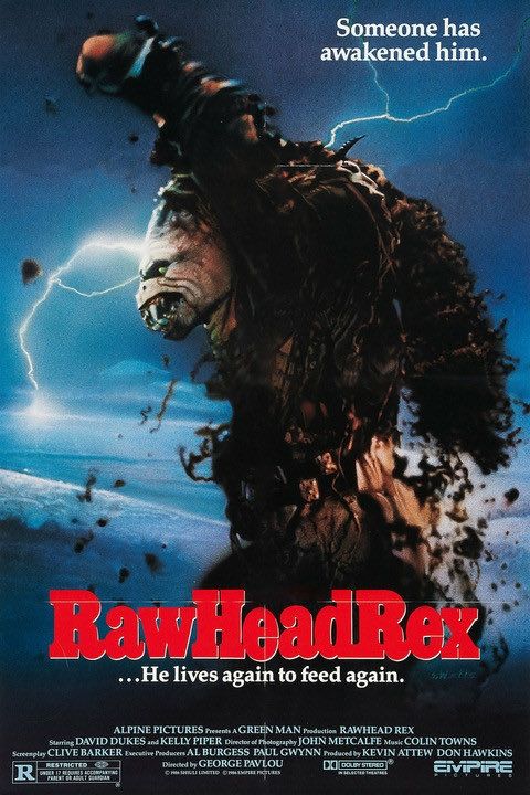 Cover des Horrorfilms Rawhead Rex (zu sehen ein großes Monster) 