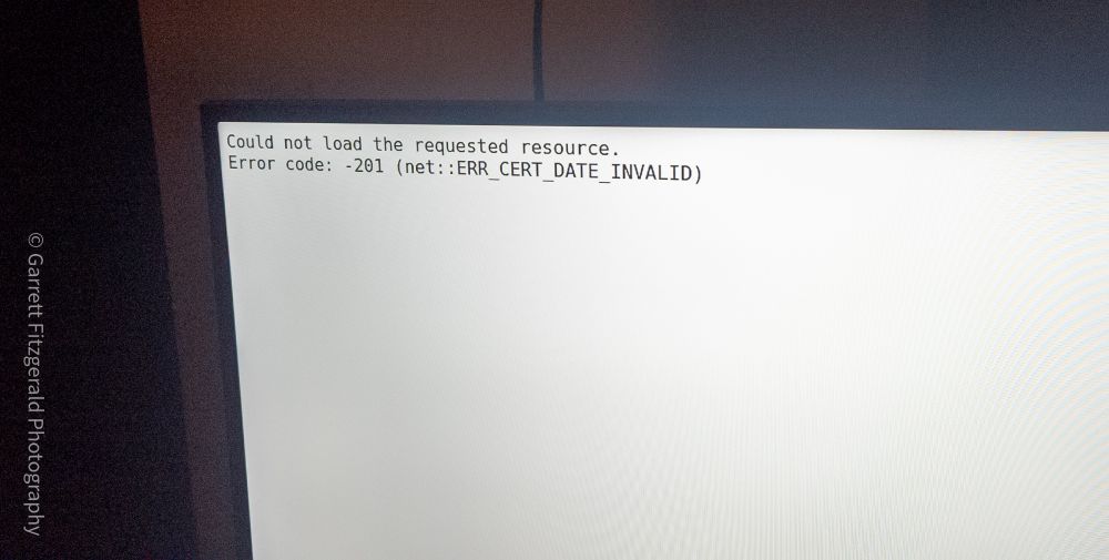 Could not load the requested resource. 
Error code: -201 (net::ERR_CERT_DATE_INVALID)