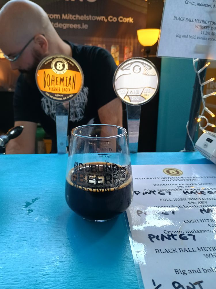 A third of Black Ball - lovely barrel ageing - Dublin Beer festival 