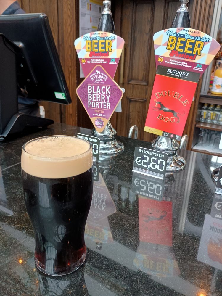 Pint of Black Berry Porter  - Double Dog next...