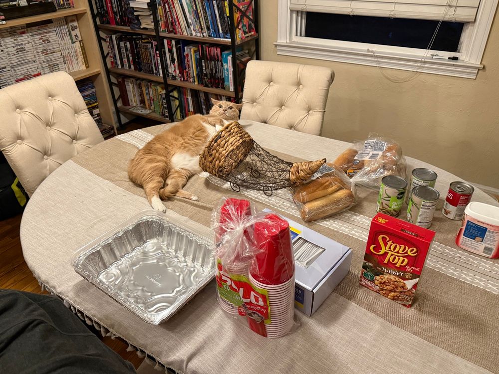 My dumbass cat thinking he’s a snack.