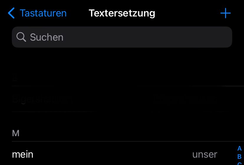 Einstellung Textersetzung

Mein -> unser