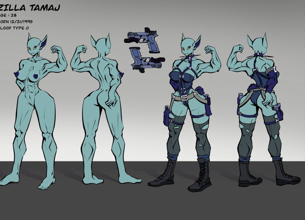 My OC Zilla Tamaj ref sheet. 