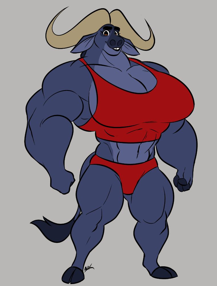 art
cape buffalo girl