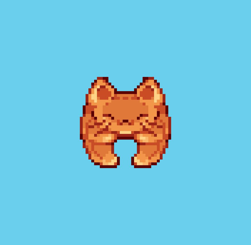 Cat Croissant pixel art