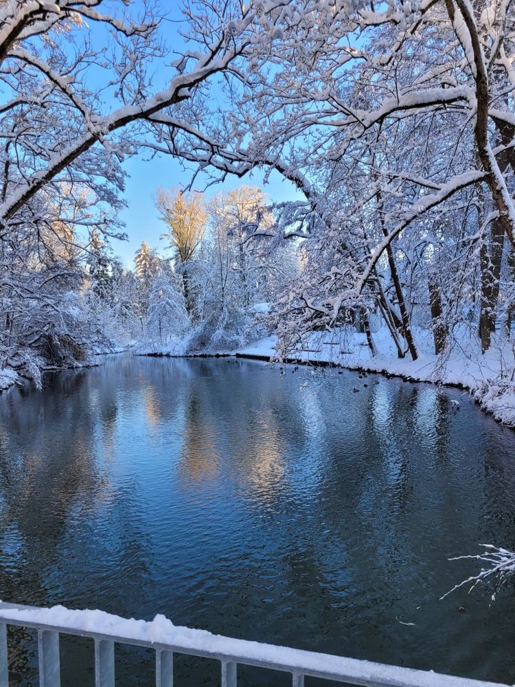 Photo of a river in winter