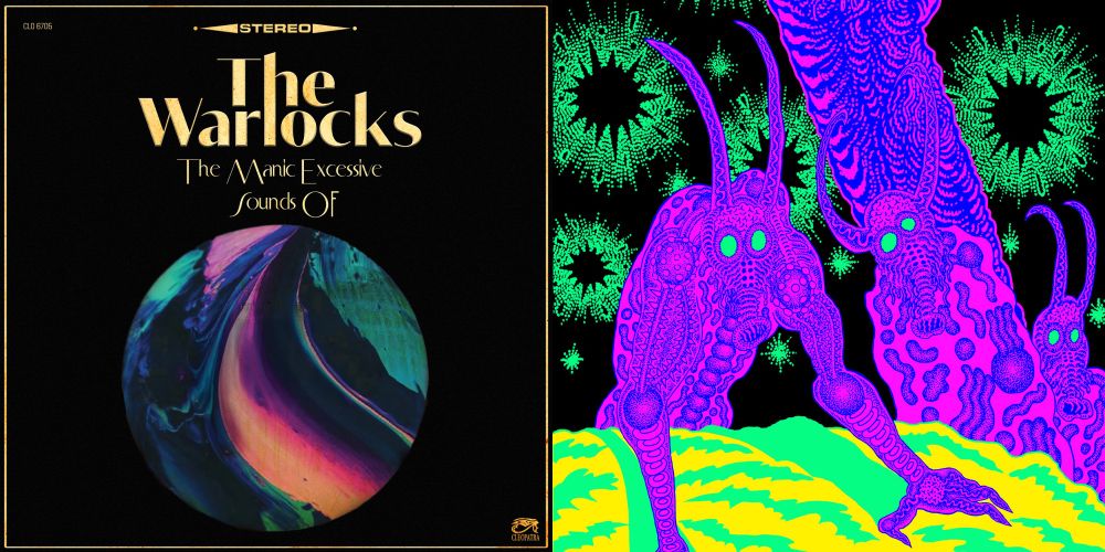 The album covers for the new releases from the Warlocks and Osees
