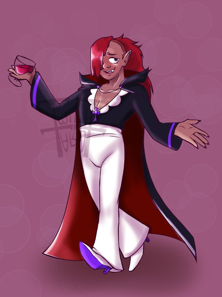 drawing of Vampire Cookie from Cookie Run