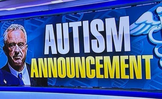 RFK Jr's extremely punchable face next to a fox new segment title reading AUTISM ANNOUNCEMENT