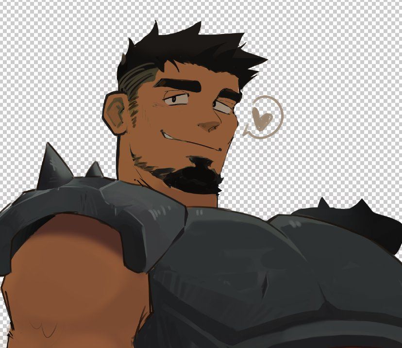 drawing of an armored man #bara #himbo