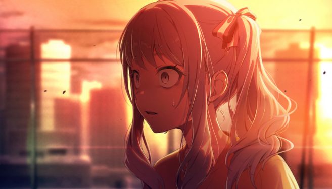 The "untrained" version of Mizuki Akiyama's card "It's All Over", featuring the above mentioned Mizuki with a despairful look on their face, tears slowly falling down their cheek.