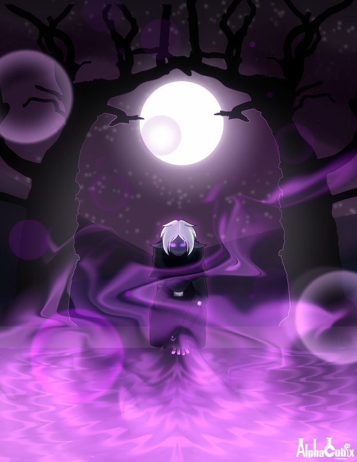 spooky purple art of my one dnd concept character Gary a necromancer dark elf who is at lvl 20. Was the BBG but retired and is chilling running a town. 