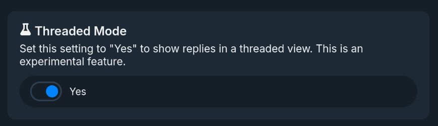 A screenshot of the "Threaded Mode" setting in the Thread Preferences section of the Bluesky settings.