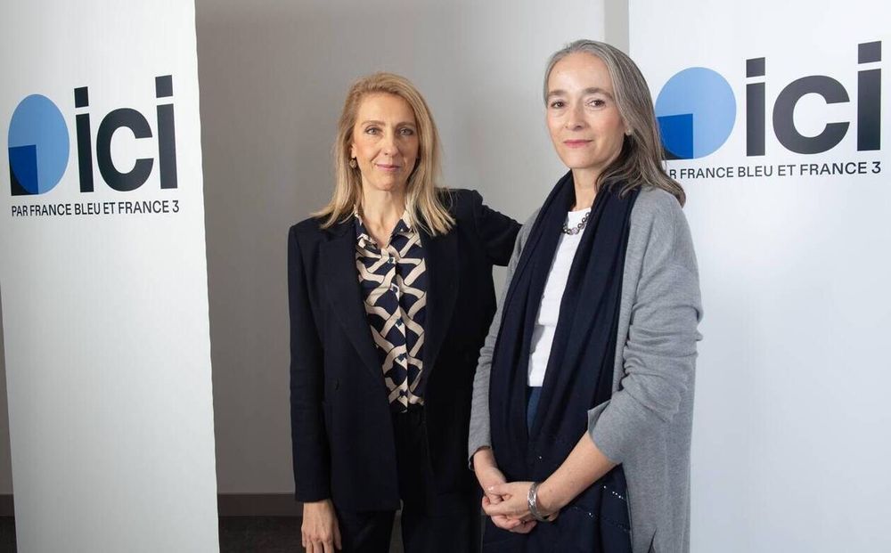 Sibyle Veil, PDG de Radio France, et Delphine Ernotte Cunci, présidente de France Télévisions, photographiées ce mardi à Rennes.
