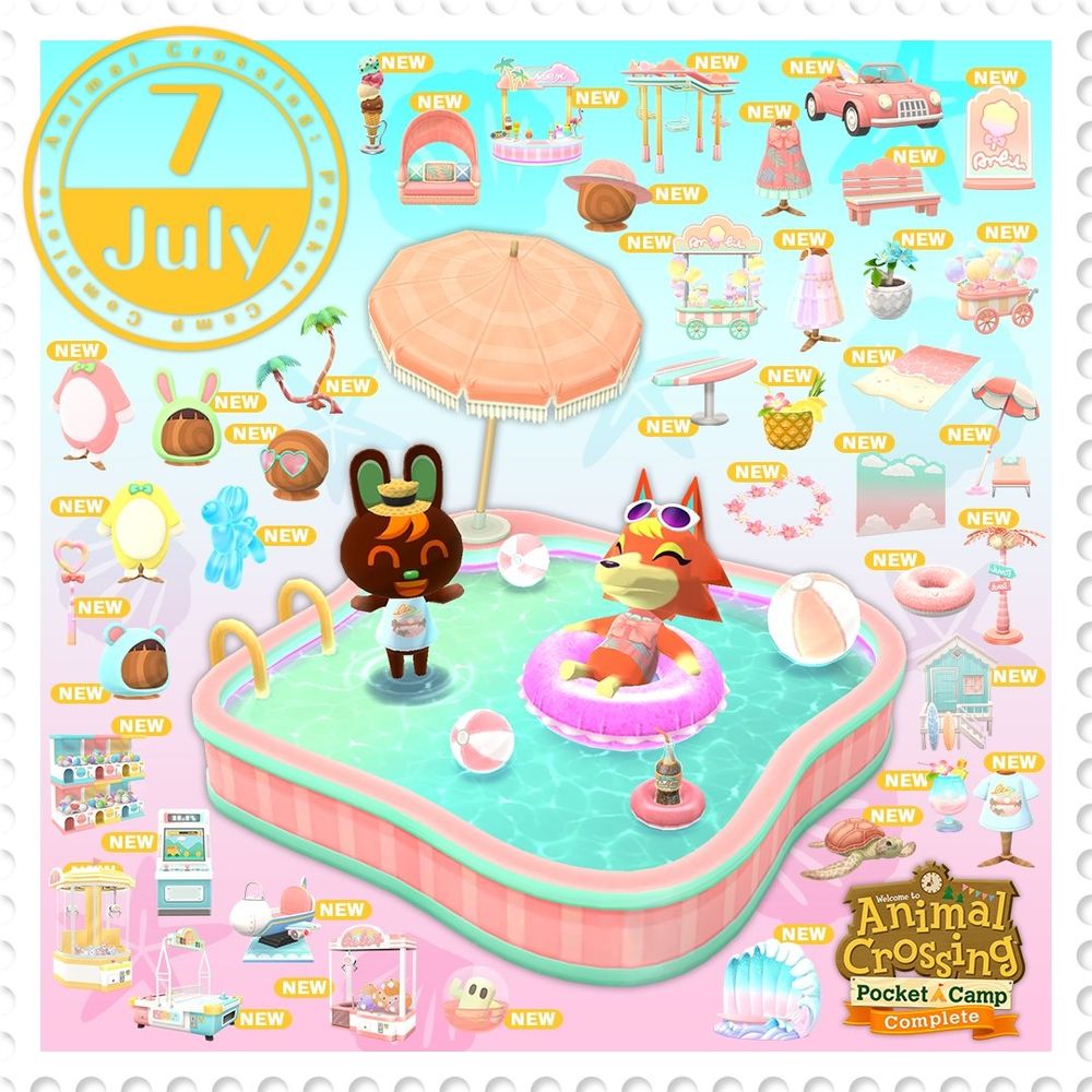 July summer items from animal crossing pockets camp