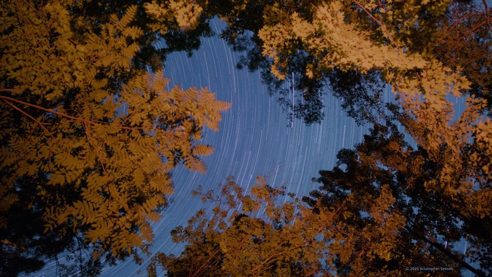Star trails image created from part of the time-lapse video.