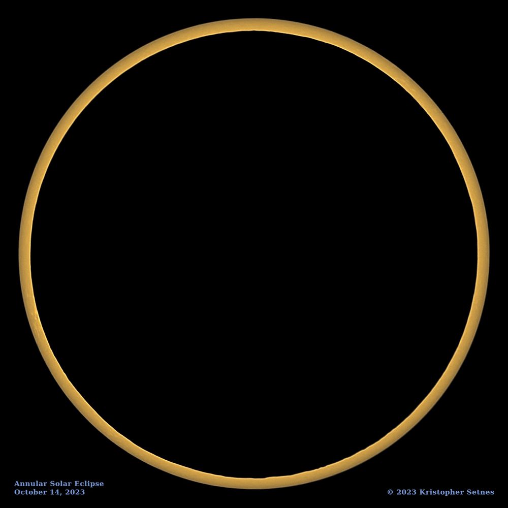 This is an image of the annular solar eclipse of October 14, 2023 at mid-eclipse. 