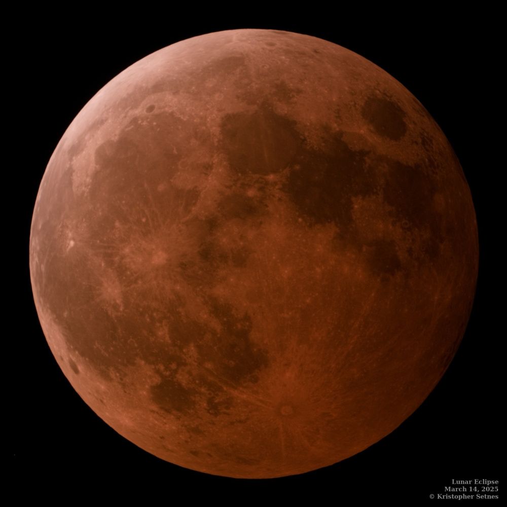 The moon during a total lunar eclipse.  