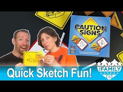 Caution Signs - sketch and guess game #boardgamereview #familygamenight