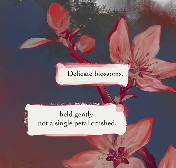 Someone's pain, symbolized as peach blossoms.