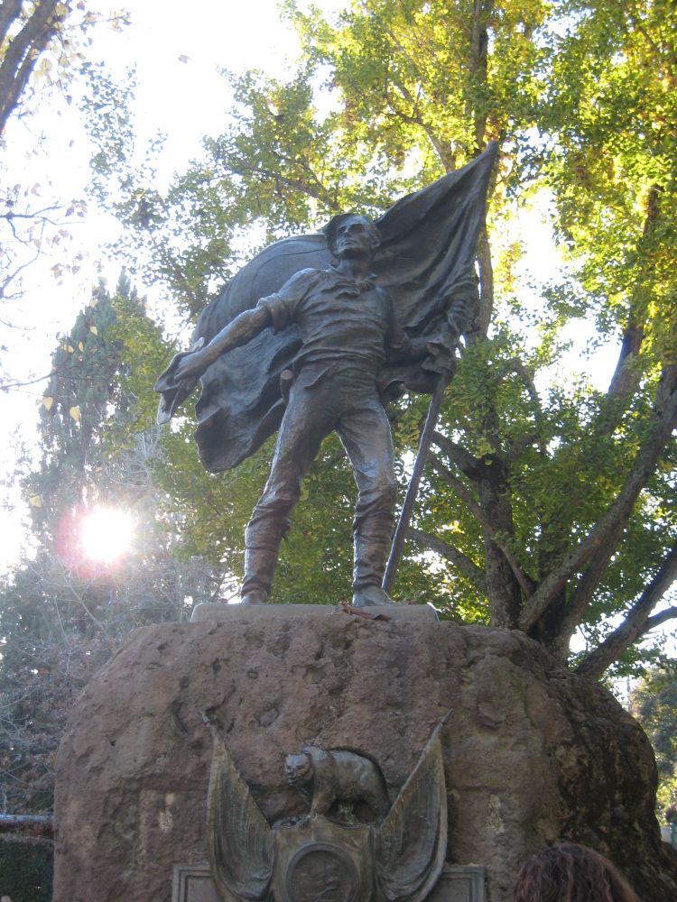 The Bear Flag Monument in downtown Sonoma, CA