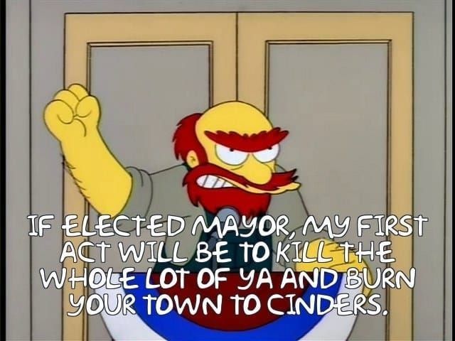 Groundskeeper Willie from The Simpsons saying, 