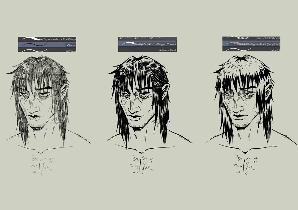 brush theory, clip studio paint, oc art, concept art, lineart, character portrait