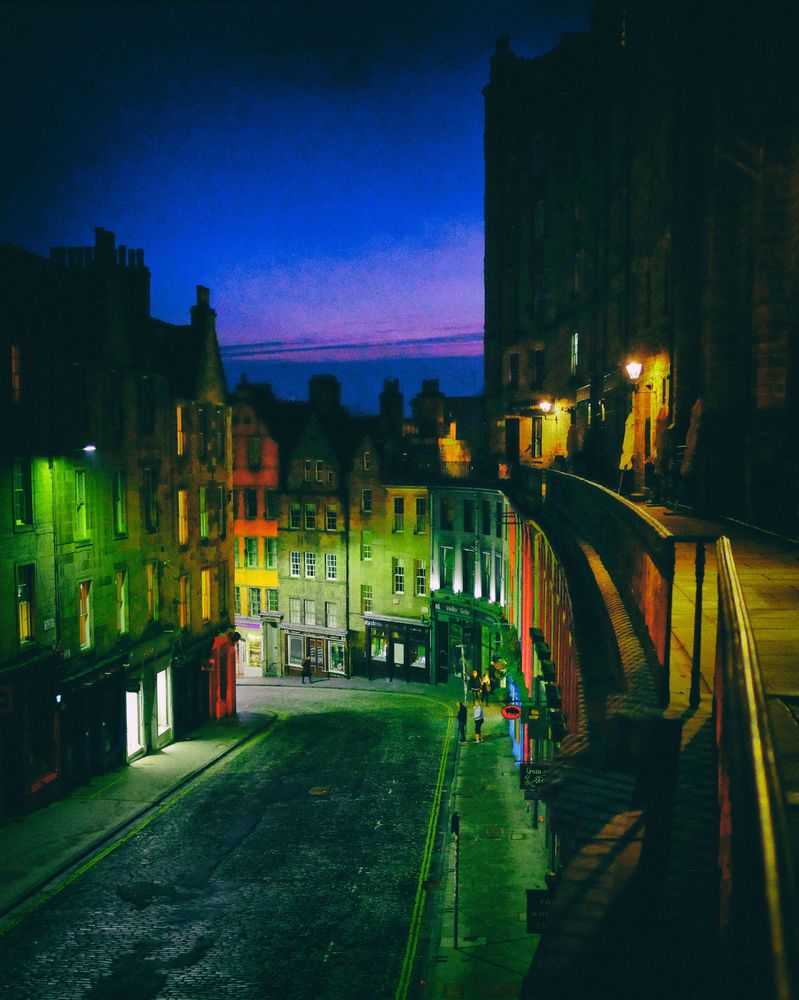 Purple dusk sky over Victoria Street