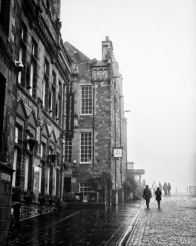 Castle Hill with the Castle obscured by fog
