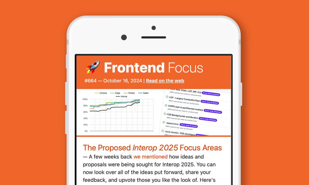 Screenshot of Frontend Focus email newsletter.