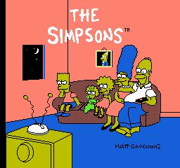 The title screen for Bart VS. the Space Mutants for the NES.