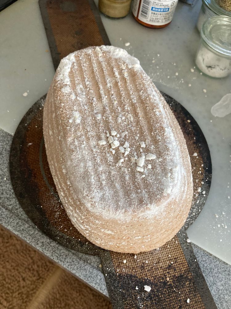 The dough just before baking. Quite firm 