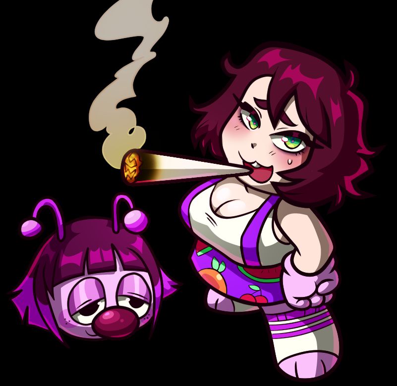 Frankie with the big blunt, referencing super mario smoking weed the movie. I get high on your memory~