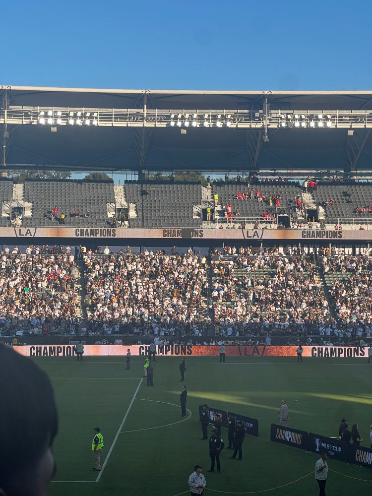 Red Bulls section empty at the LA Galaxy game. 