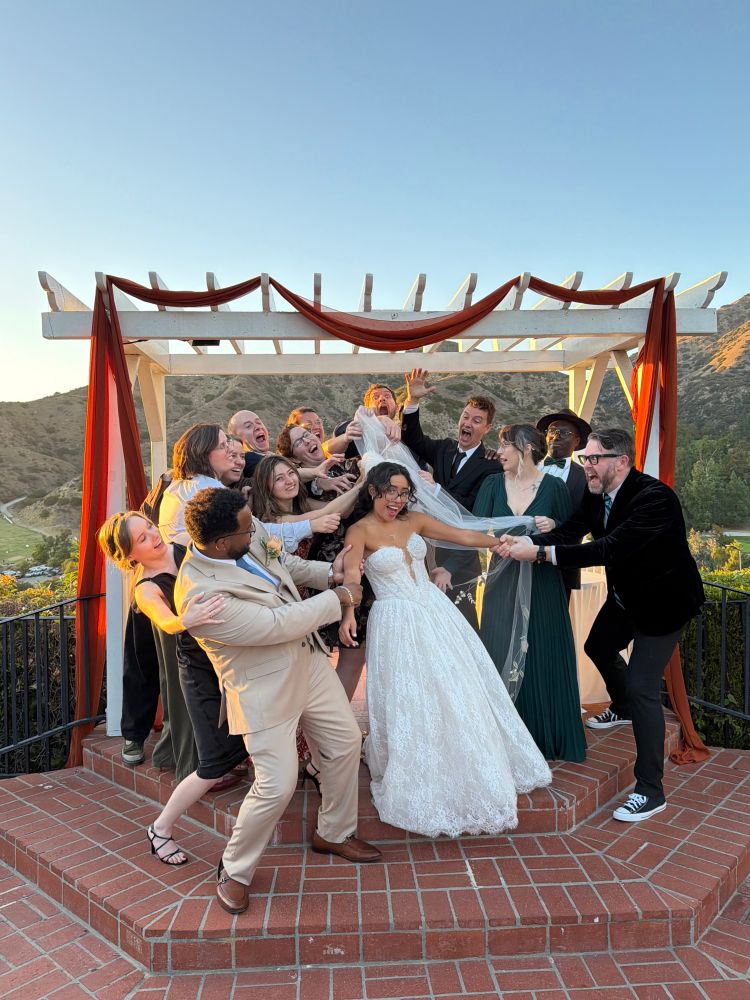 Same group but everyone is pulling me in different directions and screaming. 