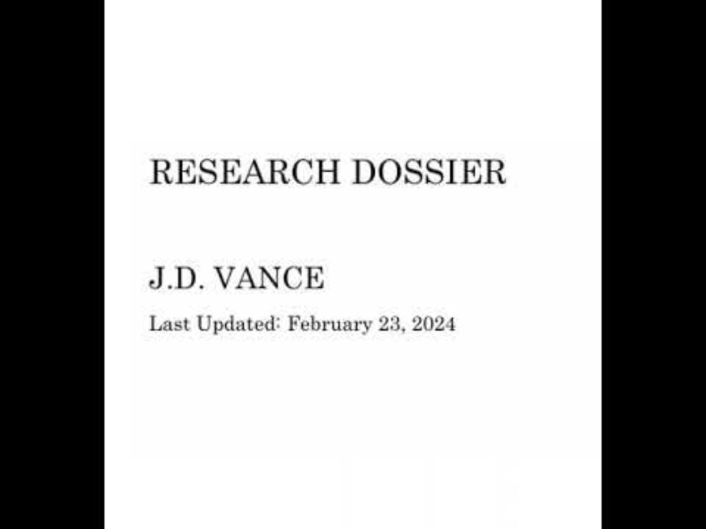 AI Summary of Trump campaign dossier on JD Vance