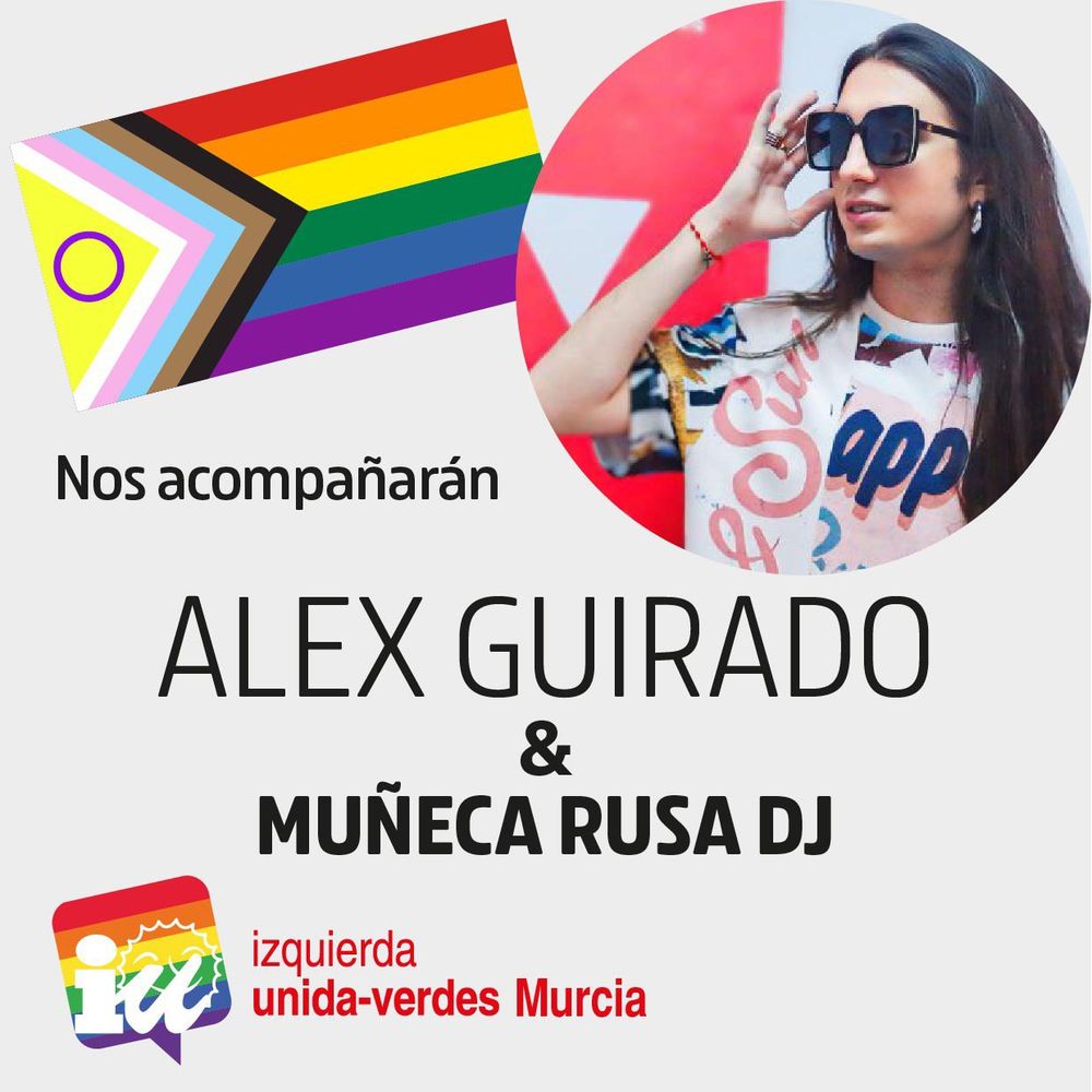 Cartel del Orgullo:
"Nos acompañarán Alex Guirado y Muñeca Rusa DJ" 
